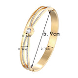 Small Zircon Round Charm Crystal Bangle Woman Bracelet