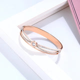 Small Zircon Round Charm Crystal Bangle Woman Bracelet