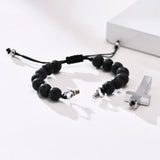 Stainless Steel Cross Urn Beaded Bracelet for Men