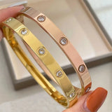 Stainless Steel Cross Zircon 6mmCuff Bracelet Jewelry For Women