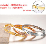 Stainless Steel Cross Zircon 6mmCuff Bracelet Jewelry For Women