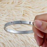 Stainless Steel Cross Zircon 6mmCuff Bracelet Jewelry For Women