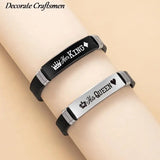 Crown Her King His Queen Silicone Couple Bracelet Bangle Unisex Lover Bracelets