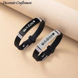 Crown Her King His Queen Silicone Couple Bracelet Bangle Unisex Lover Bracelets