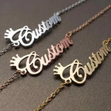 Stainless Steel Crown Name Bracelet - Personalized Jewelry