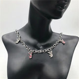 Crystal Choker Necklace with Rabbit Pendant
