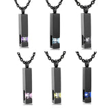 Stainless Steel Crystal Cremation Urn Jewelry Cube Pendant