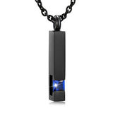 Stainless Steel Crystal Cremation Urn Jewelry Cube Pendant