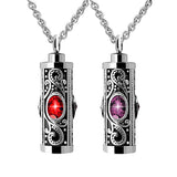 Crystal Cremation Urn Necklace for Ashes Stainless Steel Keepsake Jewelry