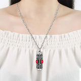 Crystal Cremation Urn Necklace for Ashes Stainless Steel Keepsake Jewelry