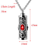 Crystal Cremation Urn Necklace for Ashes Stainless Steel Keepsake Jewelry