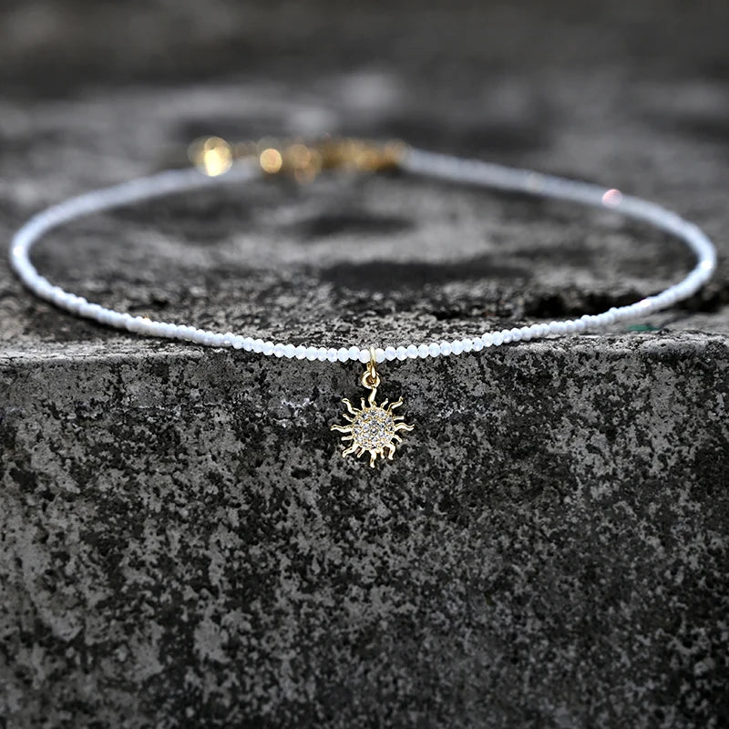 Stainless Steel Crystal Necklace Ice Beads Choker Jewelry Collier Femme