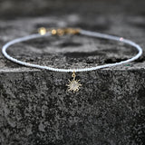 Stainless Steel Crystal Necklace Ice Beads Choker Jewelry Collier Femme