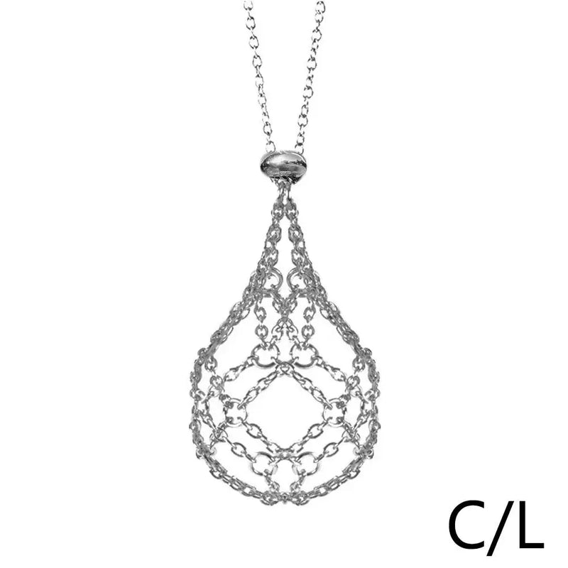 Crystal Net Metal Necklace Stone Collecting Holder Cage Necklace