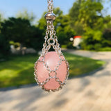 Crystal Net Metal Necklace Stone Collecting Holder Cage Necklace
