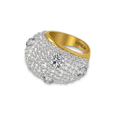 Stainless Steel Crystal Rings Women Wedding Promise Bridal Gift Size 6-9