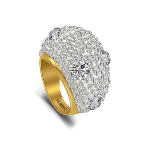 Stainless Steel Crystal Rings Women Wedding Promise Bridal Gift Size 6-9