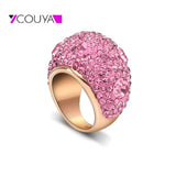Stainless Steel Crystal Rings Women Wedding Promise Bridal Gift Size 6-9