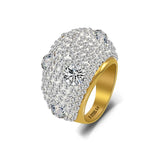 Stainless Steel Crystal Rings Women Wedding Promise Bridal Gift Size 6-9