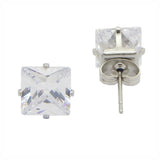 Stainless Steel Crystal Stud Earrings For Men Women