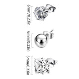 Stainless Steel Crystal Stud Earrings For Men Women
