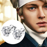 Stainless Steel Crystal Stud Earrings For Men Women