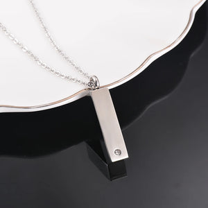 Stainless Steel Crystal Pet Necklace Pendant Ashes Urn Cremation Pendant