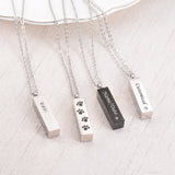 Stainless Steel Crystal Pet Necklace Pendant Ashes Urn Cremation Pendant