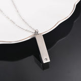 Stainless Steel Crystal Pet Necklace Pendant Ashes Urn Cremation Pendant