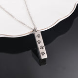 Stainless Steel Crystal Pet Necklace Pendant Ashes Urn Cremation Pendant