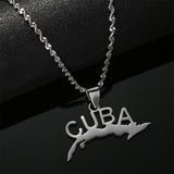 Cuba Map Pendant Necklaces Women Chain Jewelry