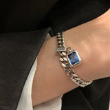 Stainless Steel Cuban Link Chain Bracelets with LUCKY Charm - KAH261