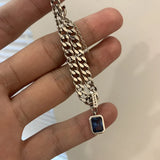 Stainless Steel Cuban Link Chain Bracelets with LUCKY Charm - KAH261