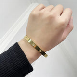 Stainless Steel CZ Cuff Bangles for Women Plated Bracelet