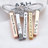 Custom Stainless Steel Bar Keychain - Engraved Name Birthday