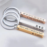 Custom Stainless Steel Bar Keychain - Engraved Name Birthday