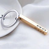 Custom Stainless Steel Bar Keychain - Engraved Name Birthday