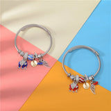 Stainless Steel Cuff Bracelet Elephant Charm Bangle