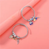 Stainless Steel Cuff Bracelet Elephant Charm Bangle