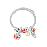 Stainless Steel Cuff Bracelet Elephant Charm Bangle