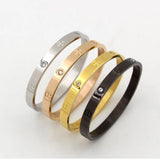 Stainless Steel Cuff Bracelet with Stone - Bohemian Stylish Classic