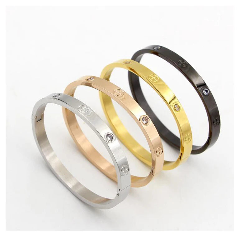 Stainless Steel Cuff Bracelet with Stone - Bohemian Stylish Classic