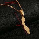 Stainless Steel Curacao Map Pendant Necklace