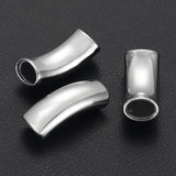 Stainless Steel Curved Oval Tube Beads Mirror Polish Hole 11*7mm