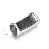 Curved Tube Beads Stainless Steel Hole 8mm Slide Charms Bracelet DIY Supplies