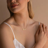 Stainless Steel Paper Clip Necklace for Women Men
