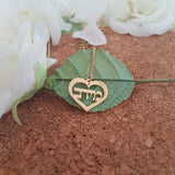 Personalized Name Heart Necklace Stainless Steel Box Chain