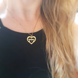 Personalized Name Heart Necklace Stainless Steel Box Chain