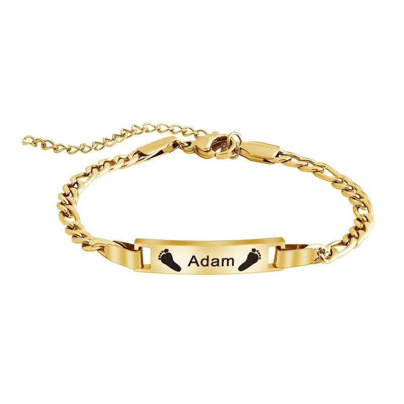 Stainless Steel Baby Bracelet Name Adjustable ID Bracelet