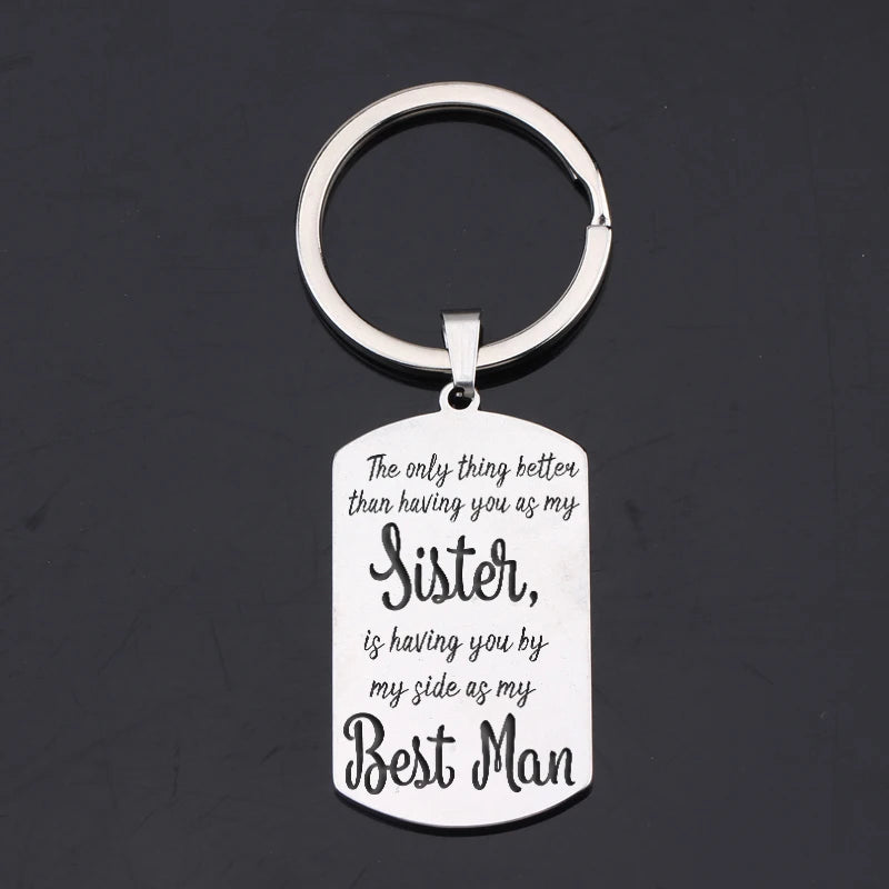 High-quality Stainless Steel Keychain, Three-color Options